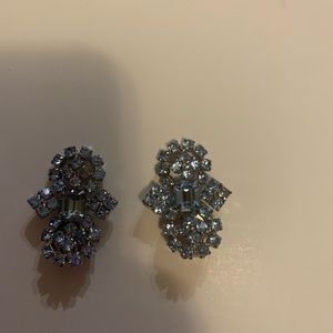 Vintage Rhinestone Earrings Clip-On